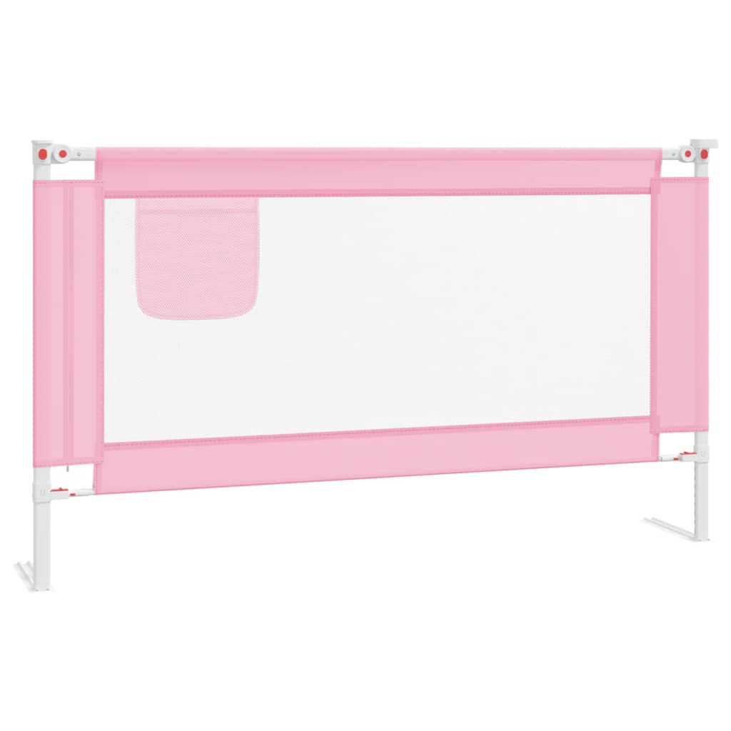 NNEVL Toddler Safety Bed Rail Pink 140x25 cm Fabric
