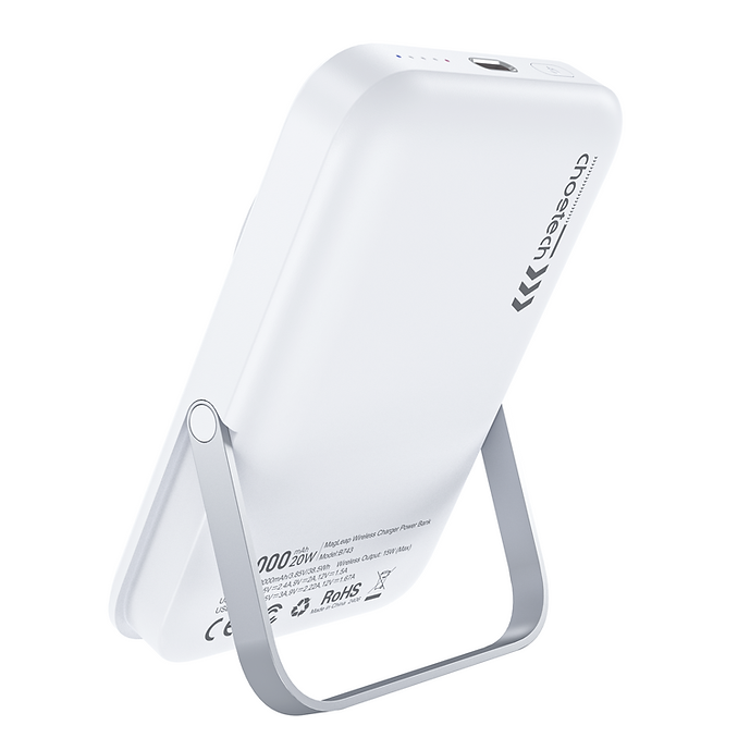 NNEDSZ CHOETECH B743-WH 10000mAh PD20W Magnetic Power Bank with Holder White